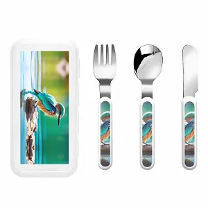 Набір дитячих столових приборів Lagoon Bird з трьох предметів для дитячого садка - Фото 1