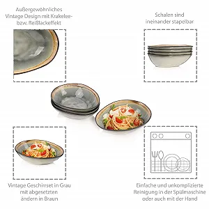 Тарелка Тип Capri Collection Фарфоровая посуда Серая synthetic.ua - Фото 1