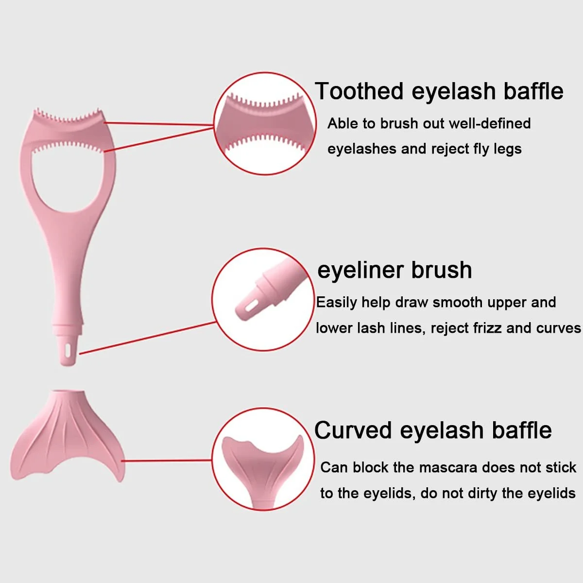 Трафарет для подводки глаз Lucktao розовый, фото №7