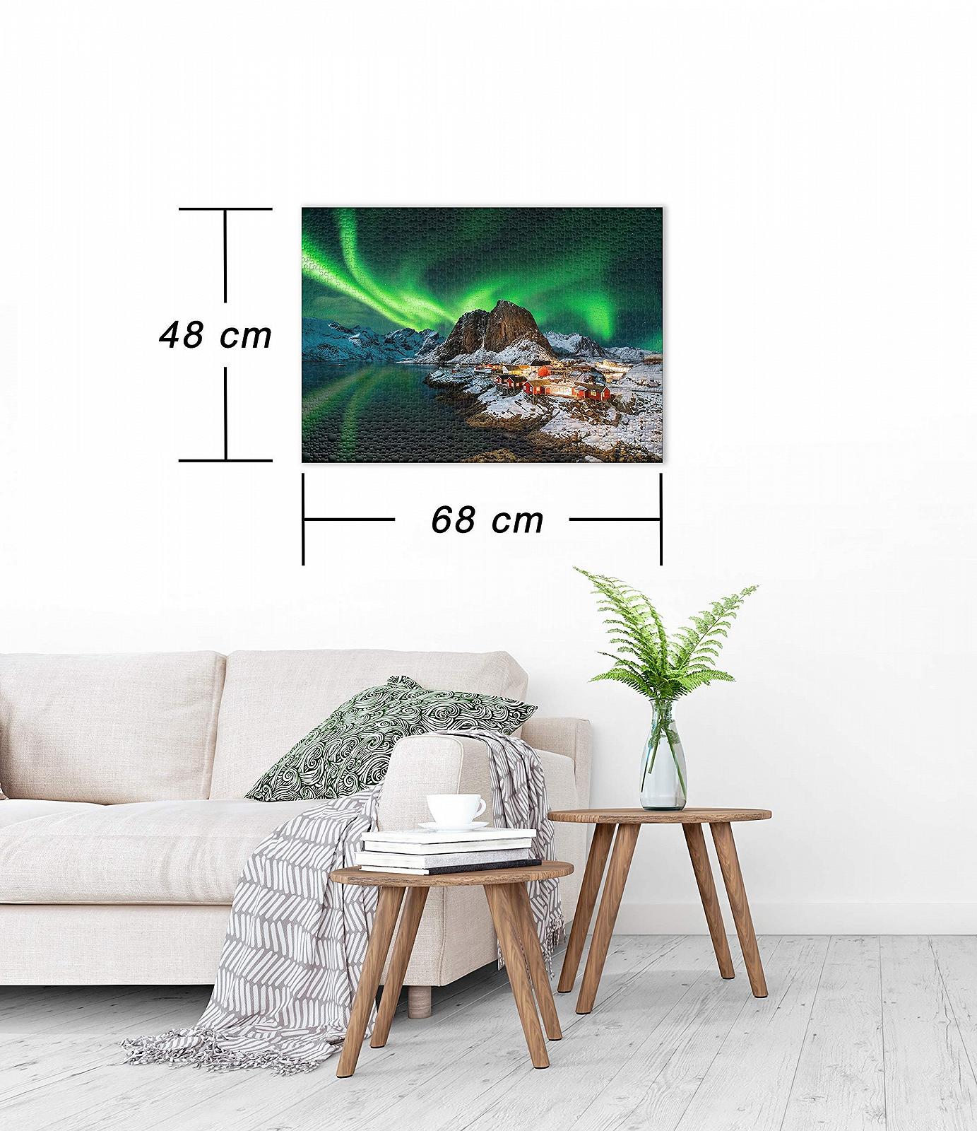 Пазл Ulmer Puzzleschmiede Norway Aurora Borealis Classic 1000 деталей Поселок Хамней Лофотенские острова, фото №3