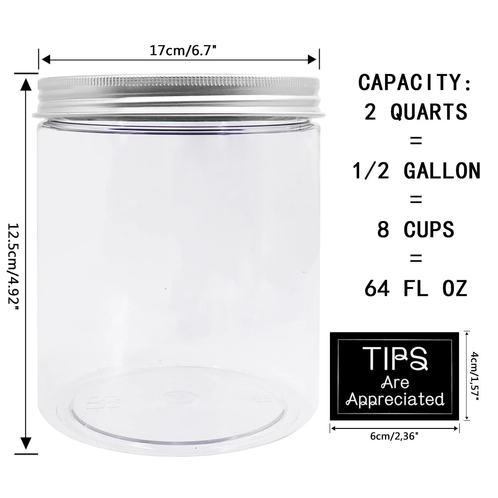 Скарбничка велика прозора пластикова 1.8 л Прозорий, фото №2