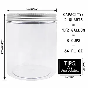 Скарбничка велика прозора пластикова 1.8 л Прозорий synthetic.ua - Фото 1