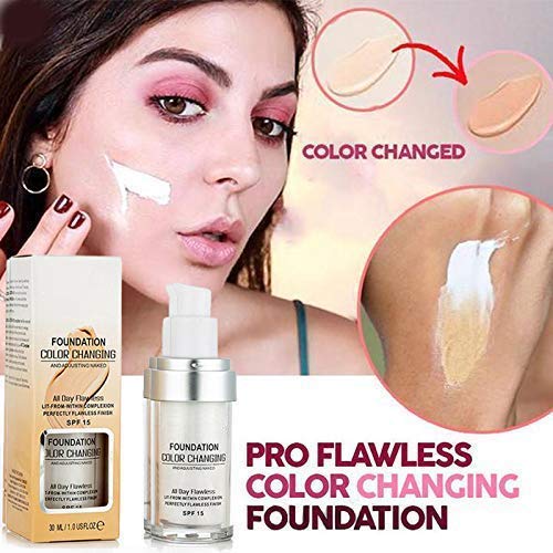 Рідка основа Aliver Flawless Colour Changing Foundation Змінююча колір універсальна відтінок 2 шт., фото №5