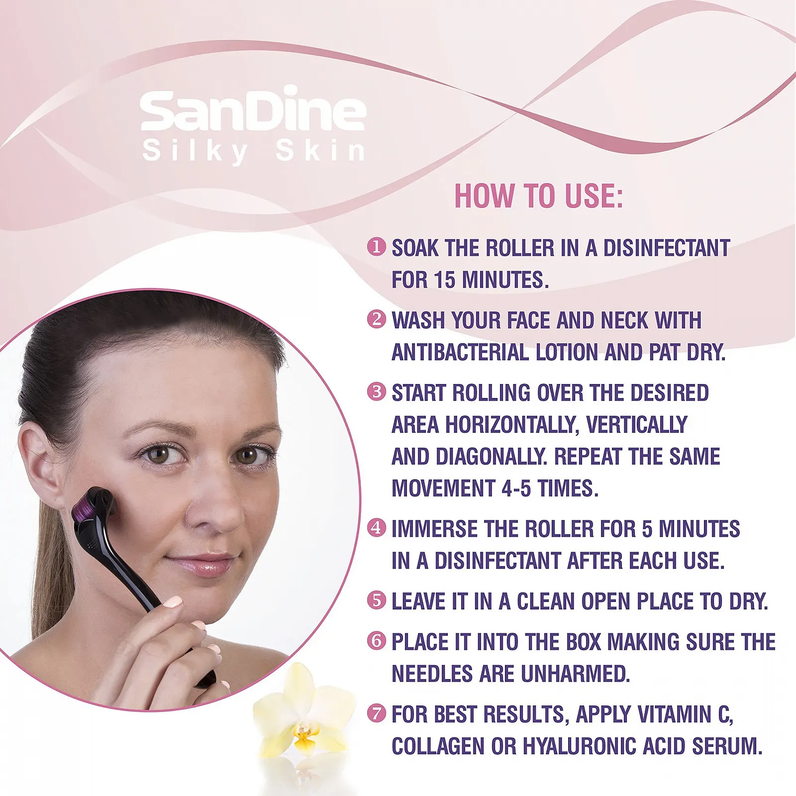 Ролер голковий - Micro Needle Derma Roller - Титановий голковий ролер для обличчя - 540 Мікроголок, фото №3