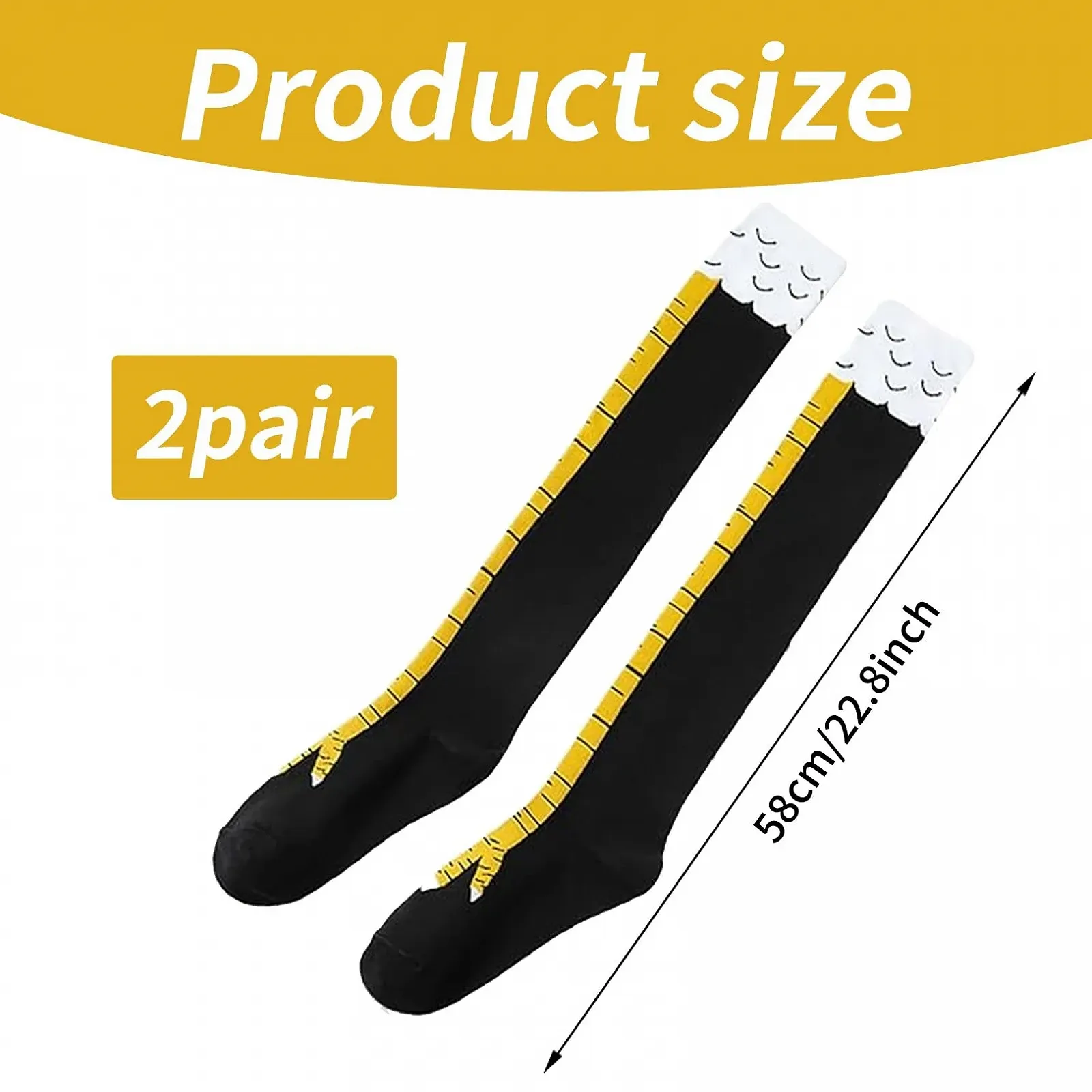 Шкарпетки з курячими лапками xianshi 2 пари, Жовтий, фото №2 Шкарпетки з курячими лапками xianshi 2 пари, Жовтий, фото №2