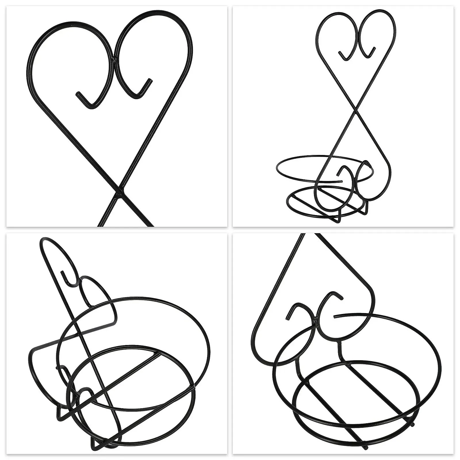 Держатель для цветочного горшка KADAX Настенный стальной Черный (Сердце), фото №4