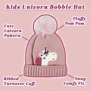 Шапка Единорог для девочек Sock Snob с помпоном, зимняя synthetic.ua - Фото 1