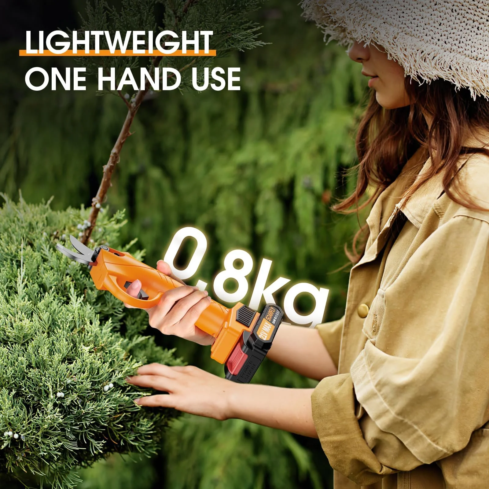 Секатор акумуляторний XIAZIR 30 мм 21 V 2000 mAh з набором змінних лез, фото №2