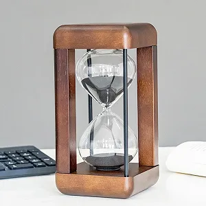 Пісочний годинник Large Premium Walnut Wood 60 хвилин горіхове дерево чорний - Фото 1