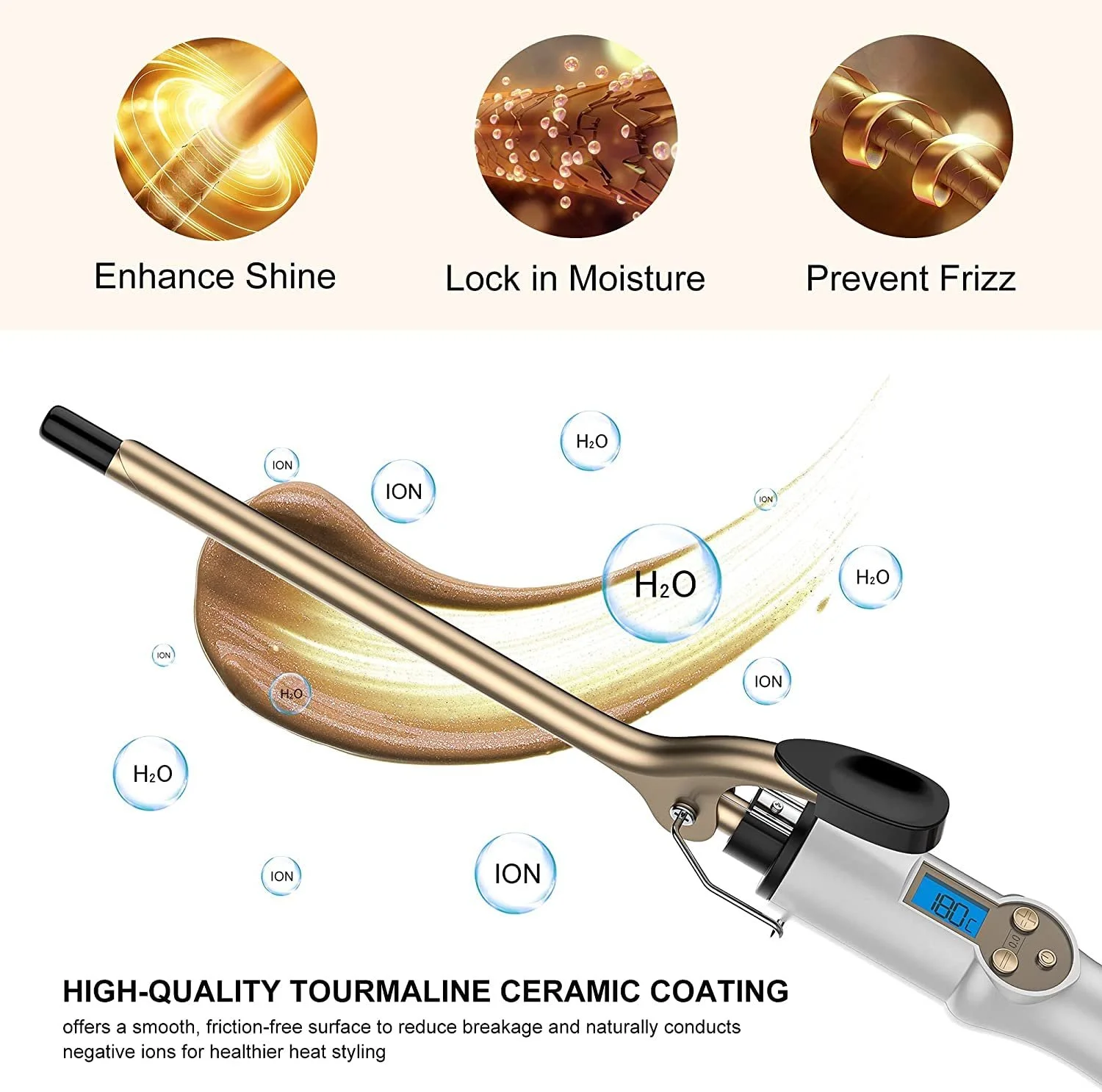 Плойка AIMERVO Afro Hair Curler 9 мм 110-210°C LCD Ceramic, фото №3