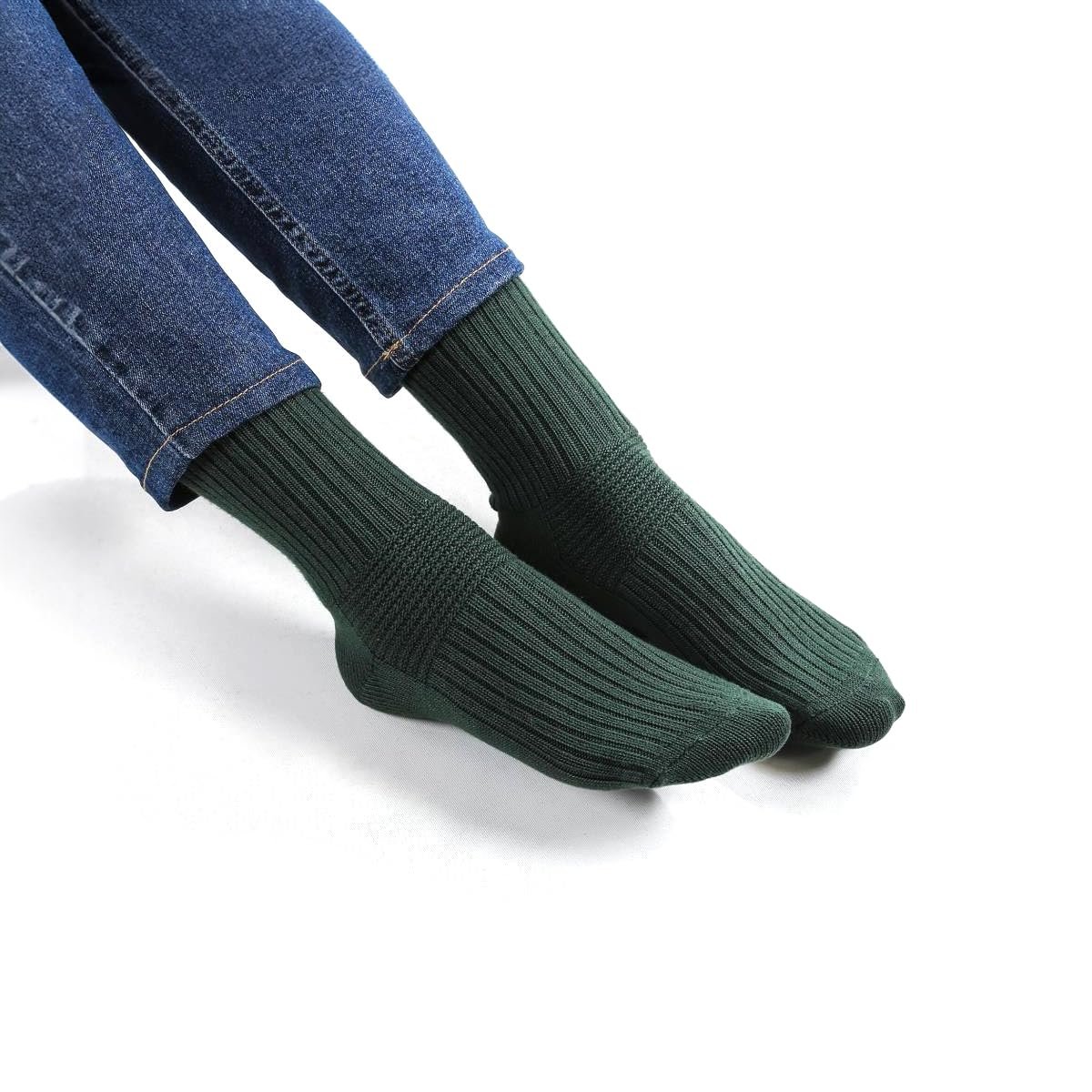 Бамбуковые носки для женщин - Набор 5 пар - Мягкие дышащие вязаные - Повседневные и формальные носки до икр - Разноцветные, UK 2-7, фото №4