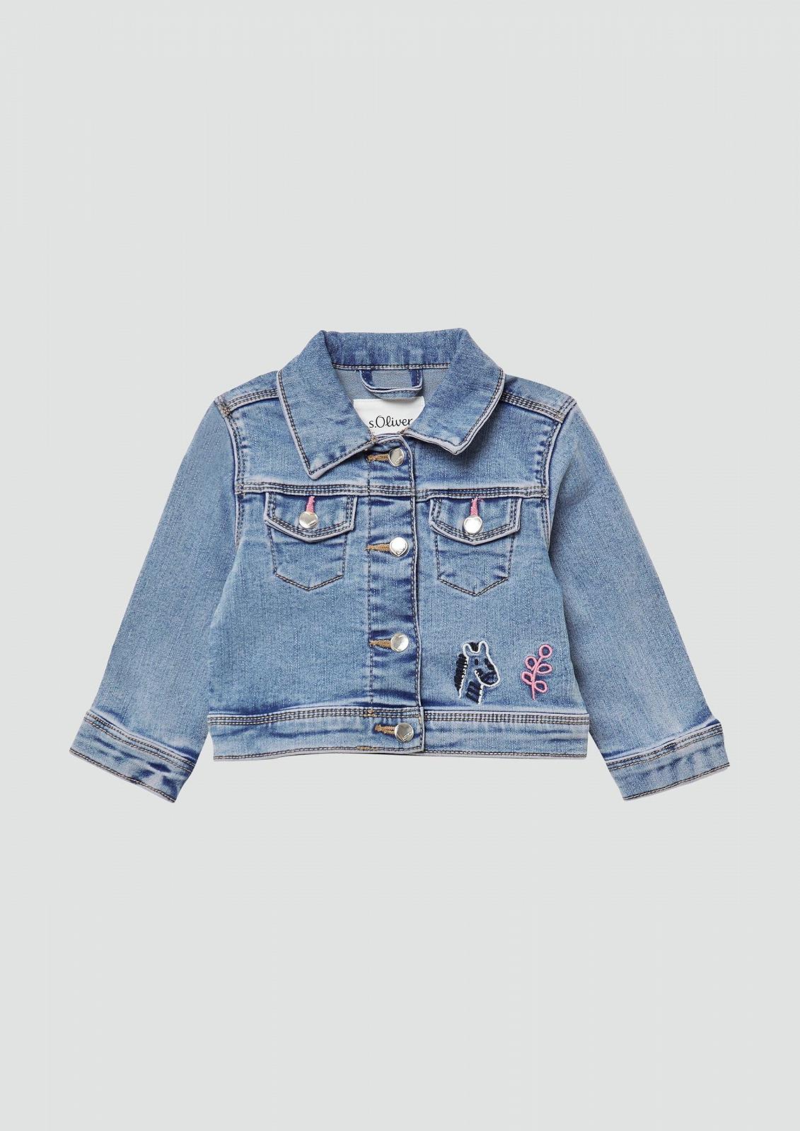 Джинсовая куртка с вышивкой с эффектом потертости, фото №3