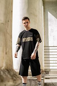 Футболка FreeDom черная с хаки synthetic.ua - Фото 1