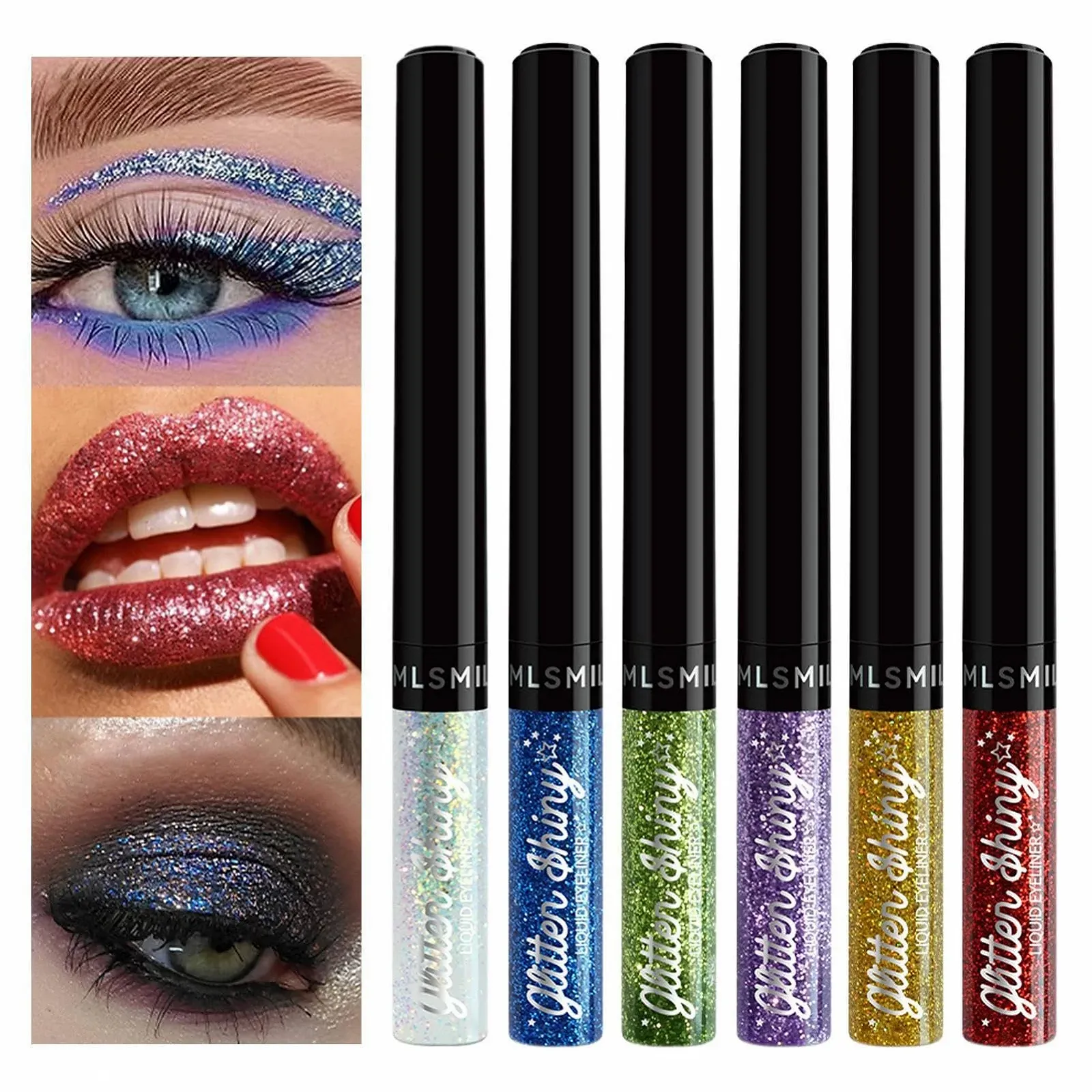 Подводка для глаз Pekmar жидкая, цветная, с блестками, фото №7