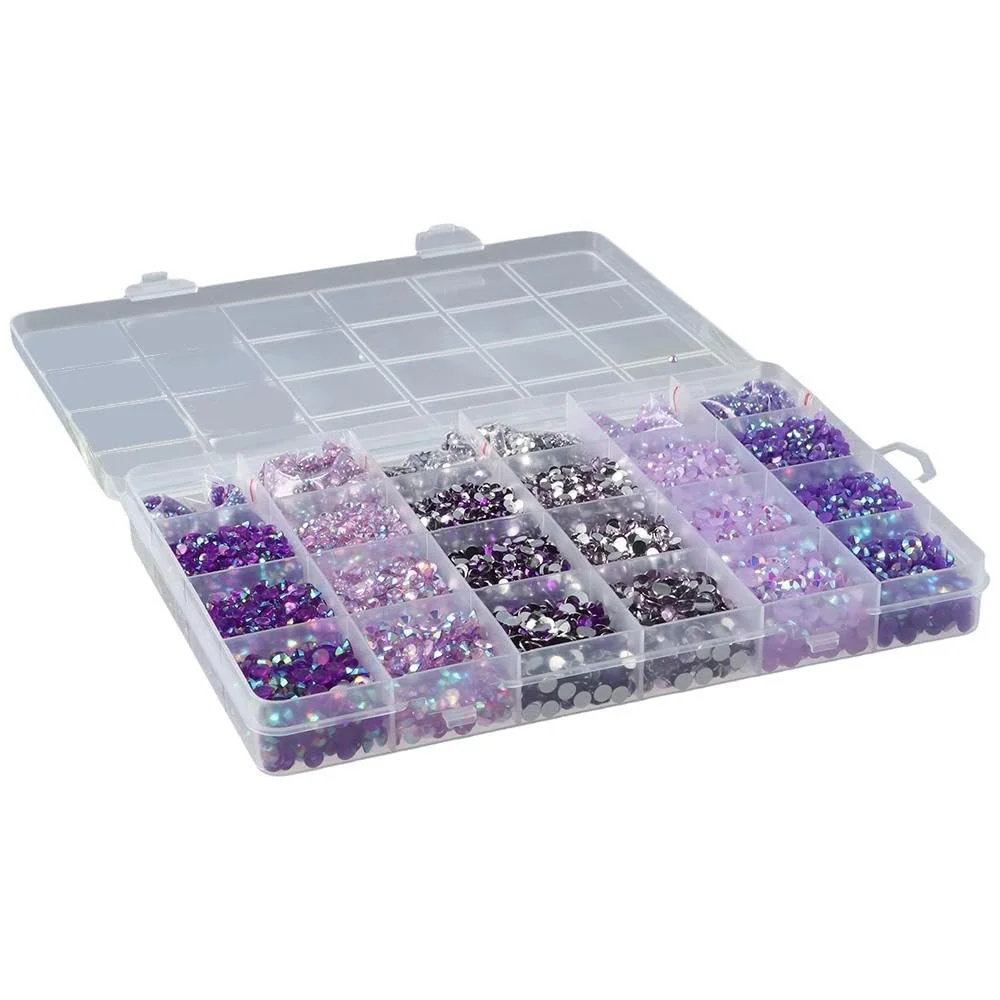 Стразы из искусственной смолы Плоские 2 мм 3 мм 4 мм 5 мм Фиолетовые 30000 шт, фото №6