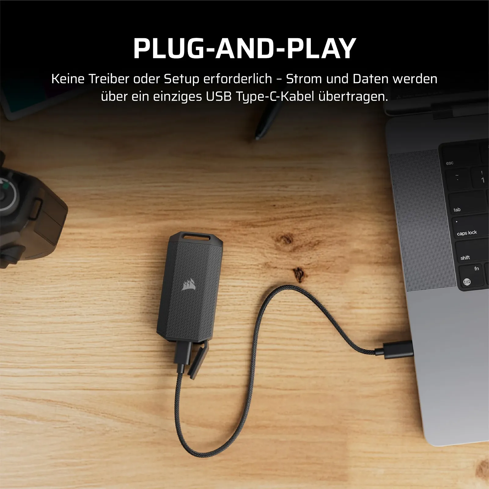 Внешний SSD-накопитель Corsair EX400U Survivor 1TB USB4 Black, фото №5