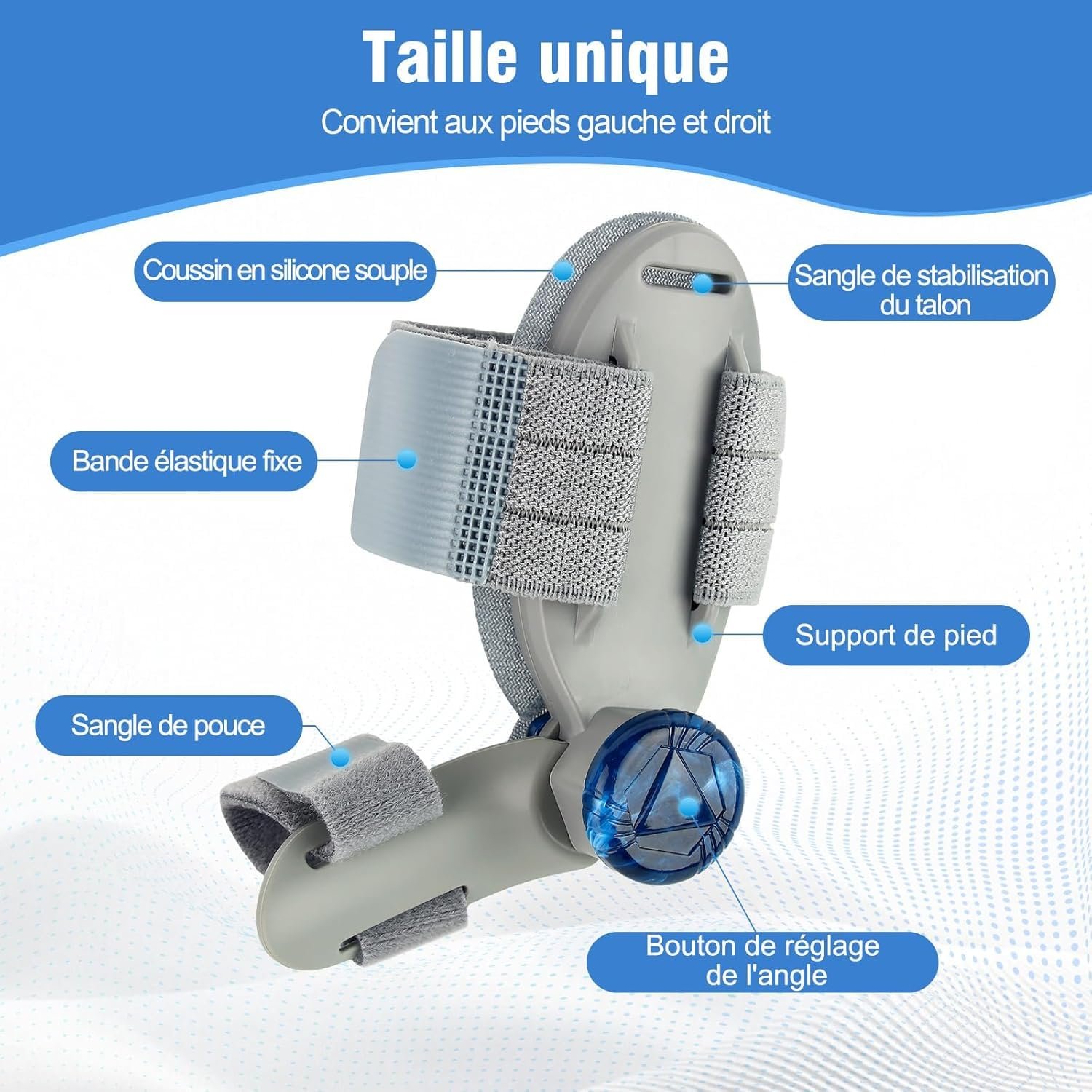 Шина для великого пальця стопи Beseloa, Регульована ортопедична кнопка для лівої/правої ноги, фото №6