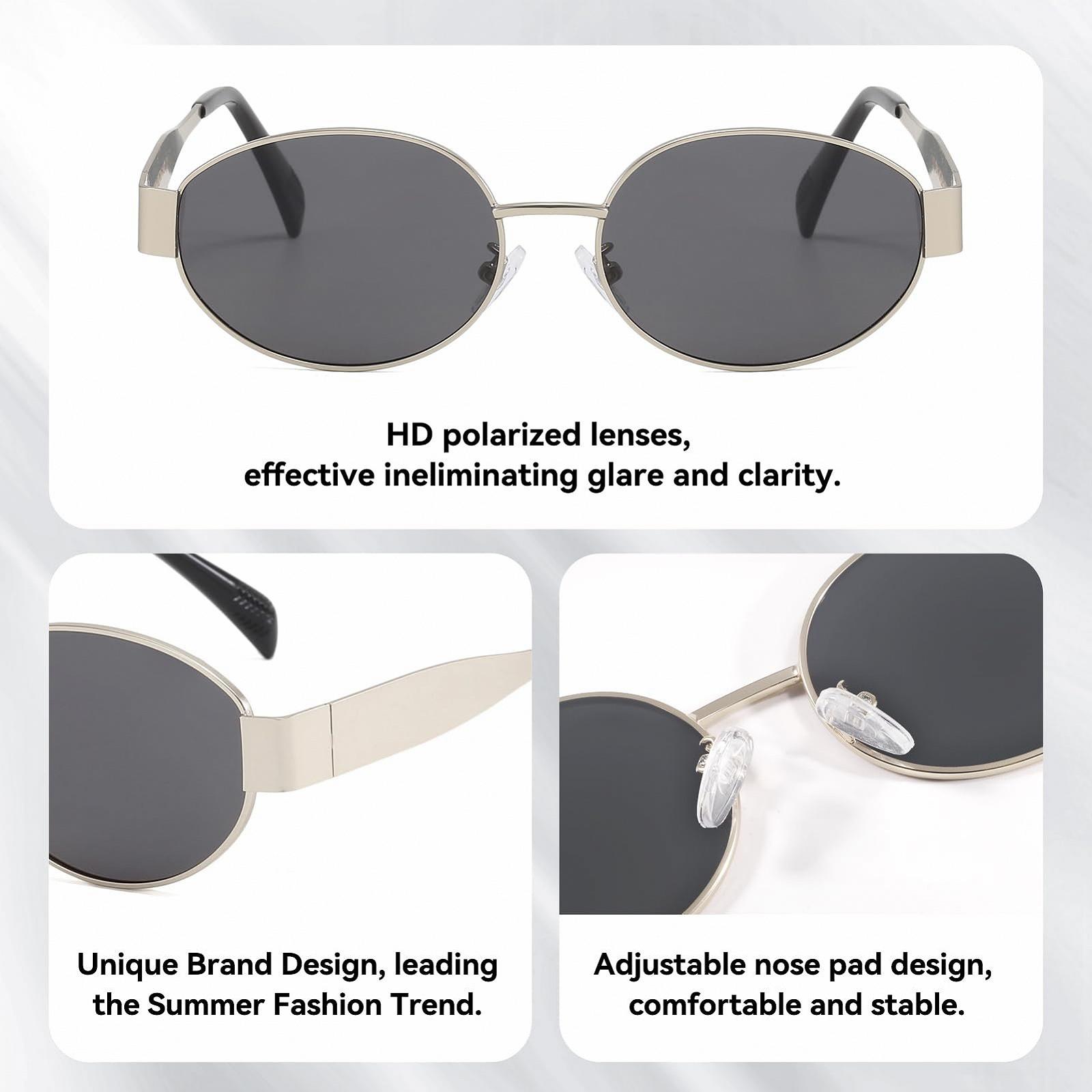 Солнцезащитные очки Овальные Retro Dollger Металл Модные Классические Защита UV400, фото №4