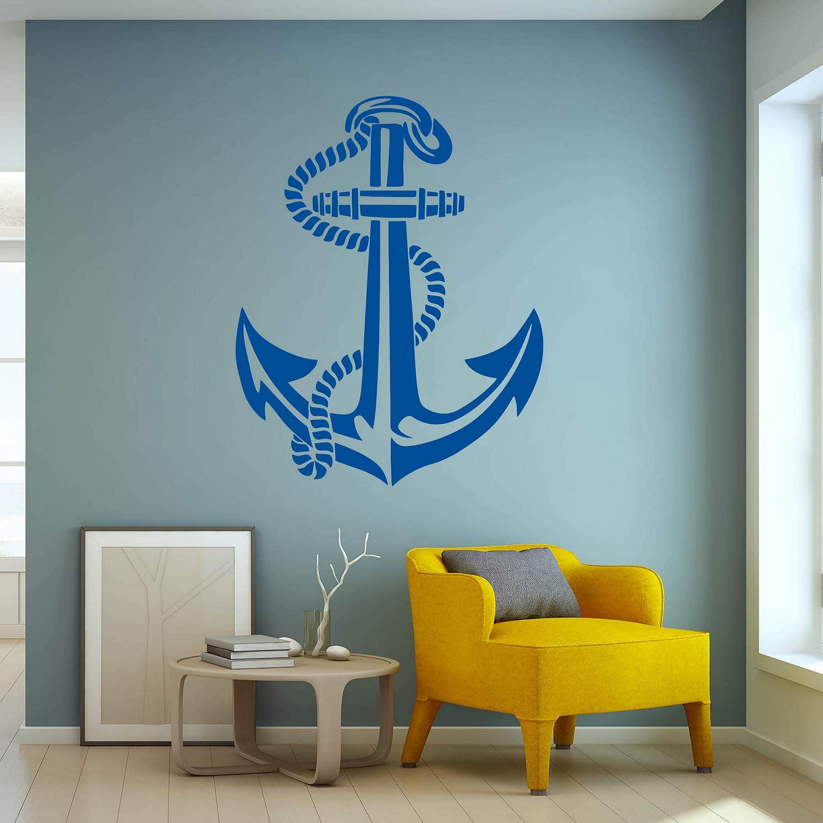 Наклейка на стіну Якір 20 x 23 см Синя, фото №3 Наклейка на стіну Якір 20 x 23 см Синя, фото №3