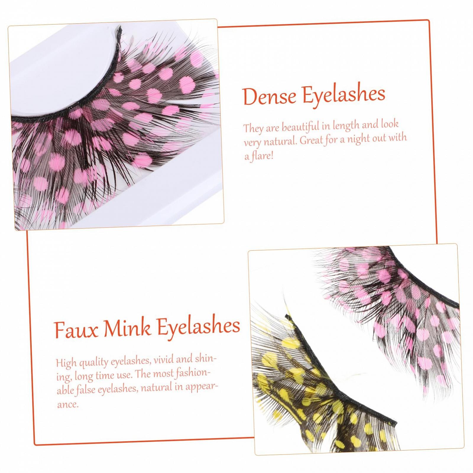 Нарощені вії Angoily 4 пари товсті перехресні драматичні для Хелловіну інструмент для зняття гелю довгі вії Павлиний око пухнасті пір'я, фото №6