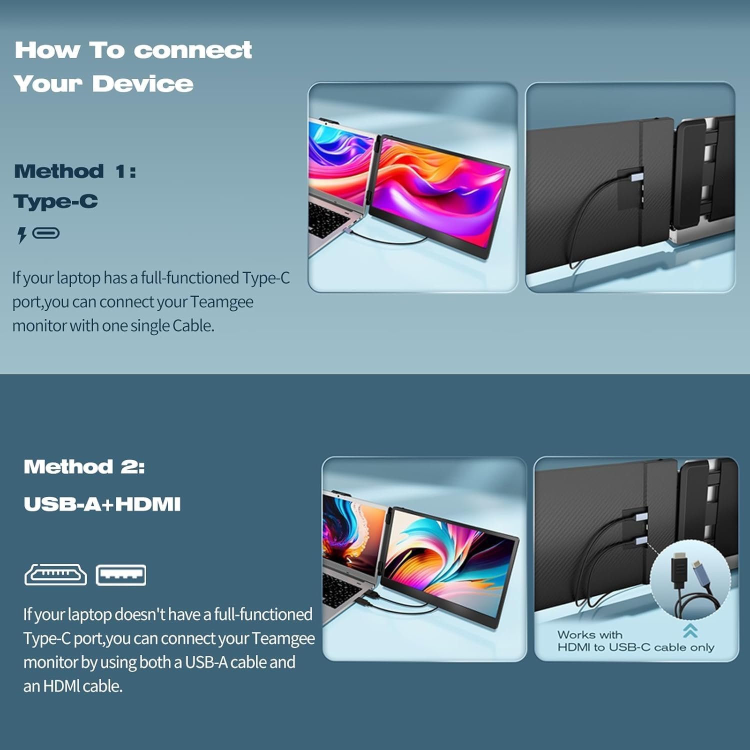 Монітор портативний 14" AskHand Full HD IPS 60 Гц, фото №4