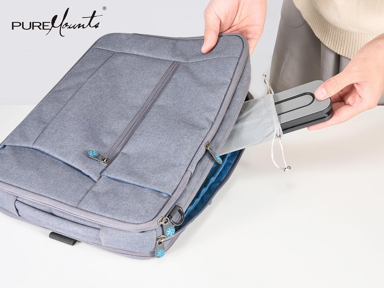 Подставка для ноутбука PureMounts, регулируемая по высоте, складная и эргономичная подставка для ноутбука для домашнего офиса, 6 регулируемых углов обзора, подставка для ноутбука с вентиляцией и нескользящими накладками, черная, фото №6