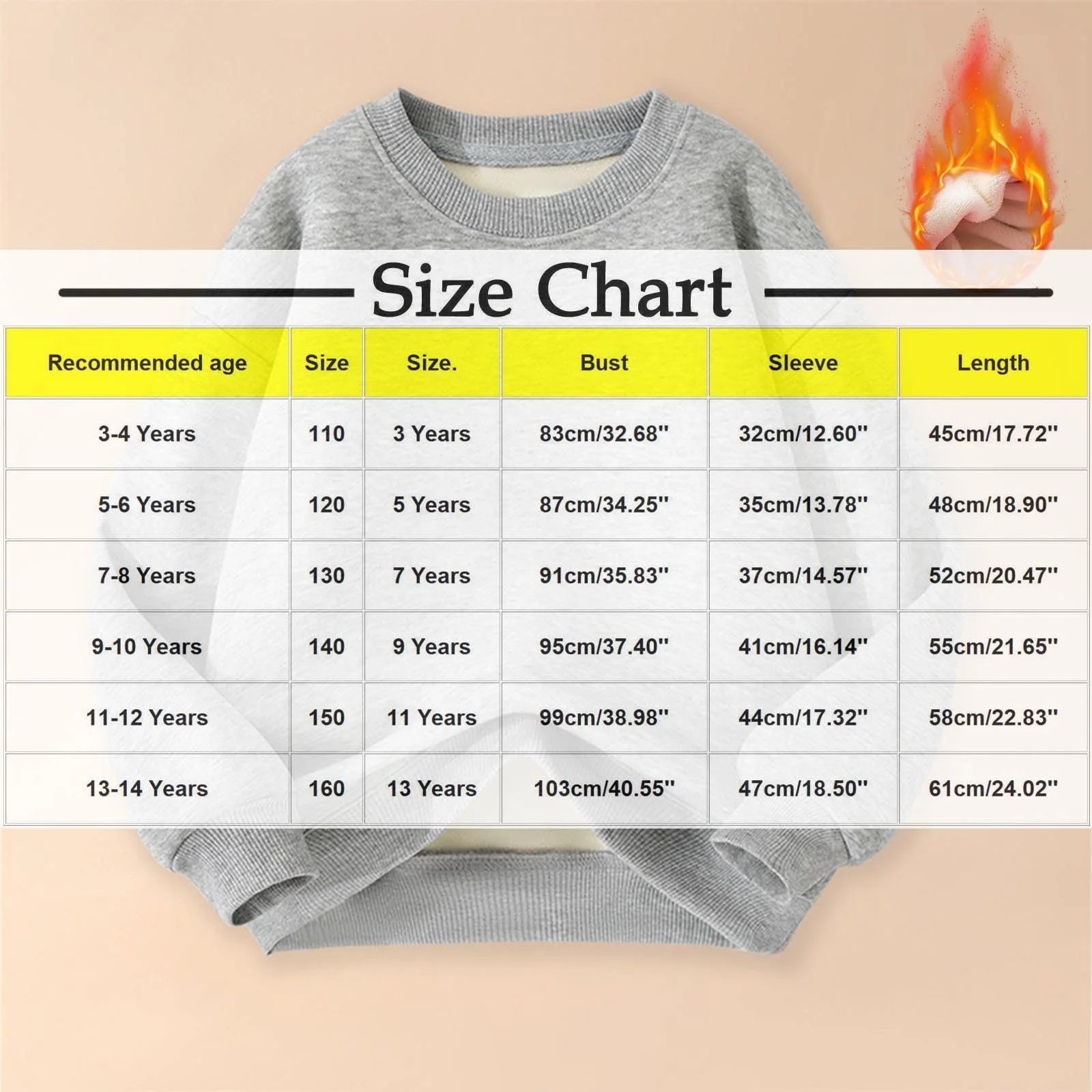 Світшот Generisch однотонний флісовий пуловер для дівчат, великий розмір, з круглим вирізом, спортивний, зручний, з довгими рукавами, бавовняний верх, ребристий поділ, класичний верх, фото №7