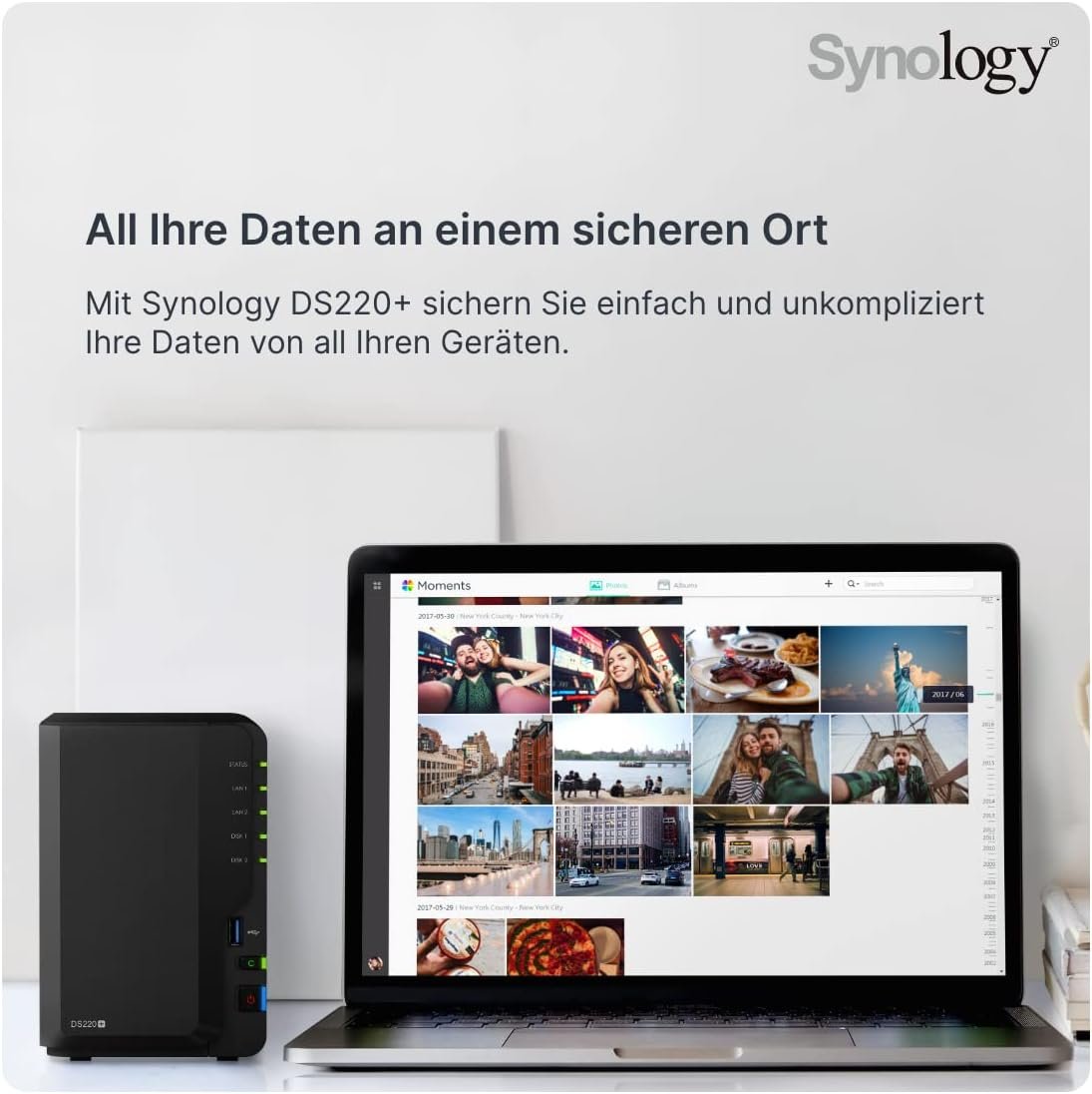 Мережеве сховище Synology DS220+ Чорне, фото №2