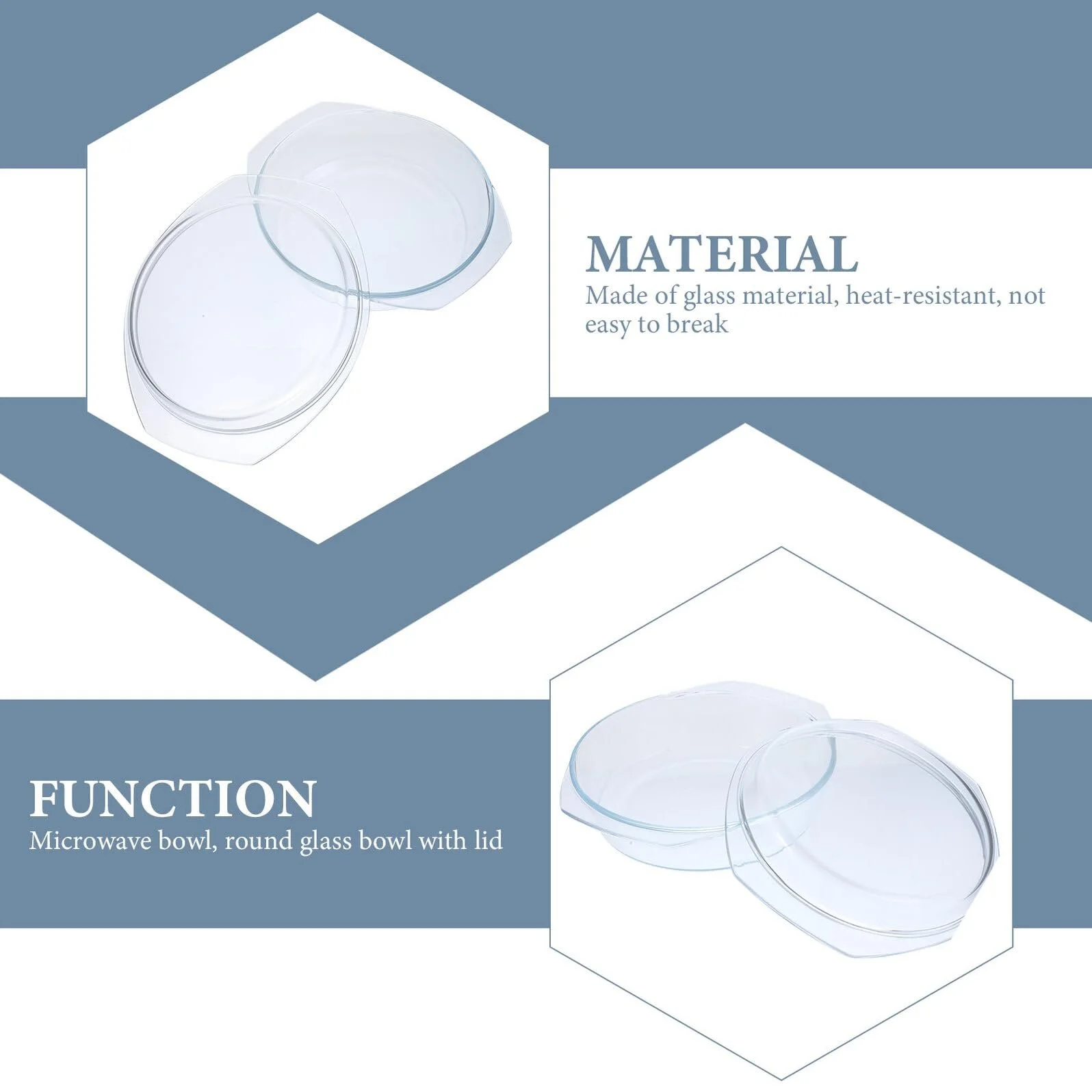 Форма для запікання скляна жаростійка з кришкою для мікрохвильової печі та посудомийної машини, фото №4
