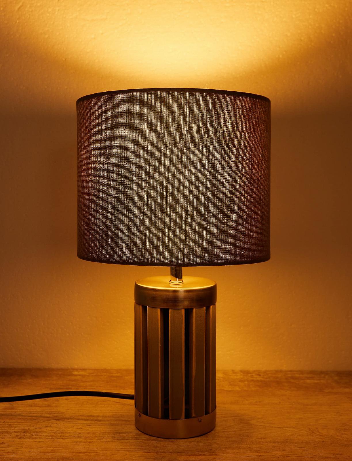 Настільна лампа BRUBAKER 33 см Дерево/Метал Сіра, фото №6