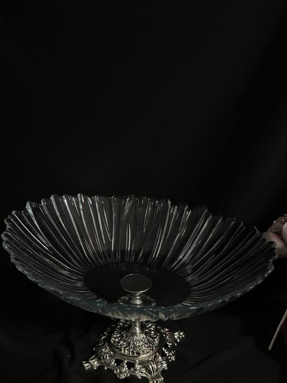 Цукерниця велика на срібній ніжці 33х26 см, фото №2