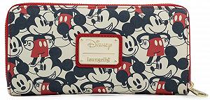 Кошелек Loungefly Disney Mickey & Minnie Mouse на молнии, из искусственной кожи, разноцветный - Фото 1