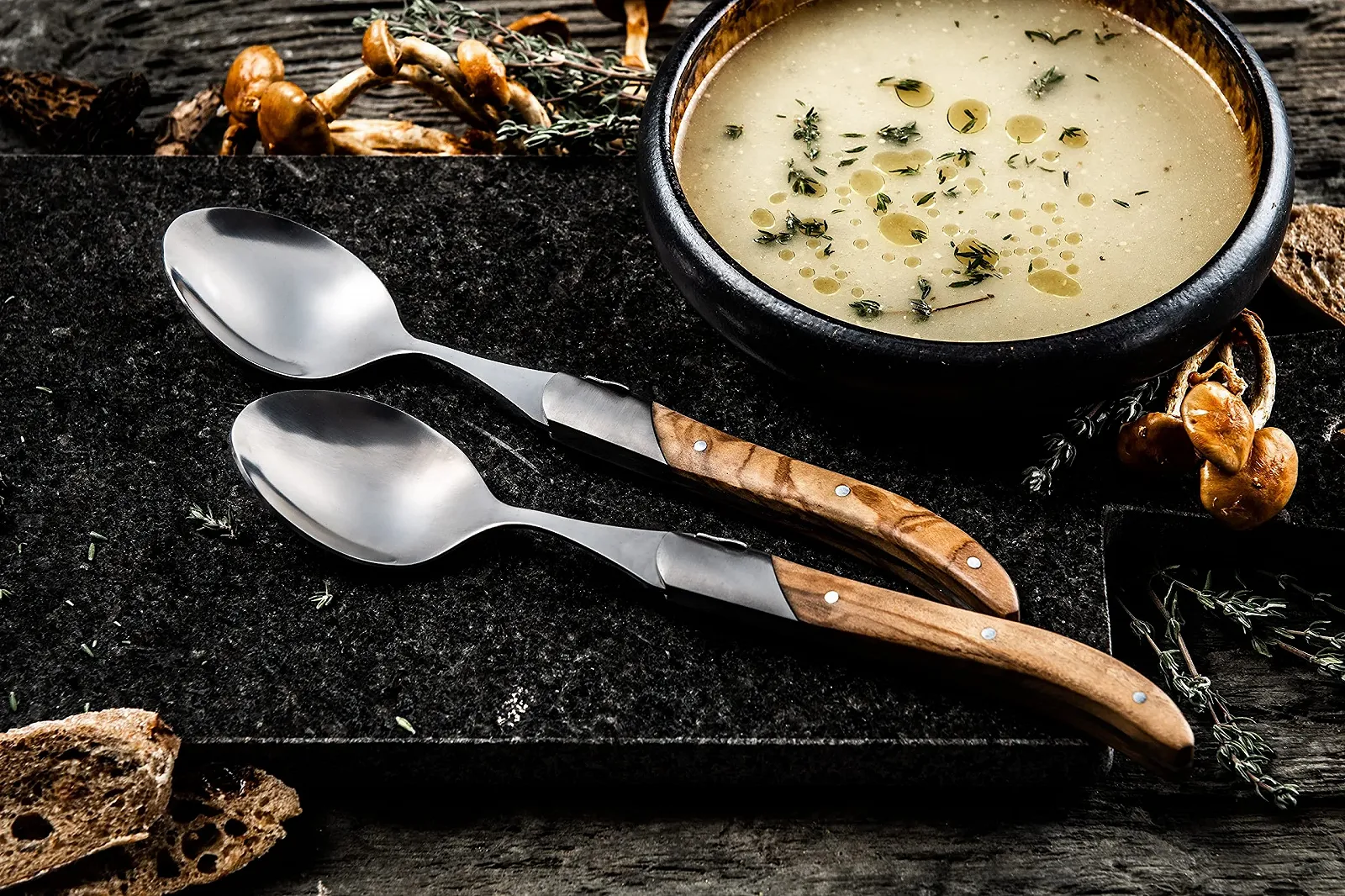 Ложка супова Laguiole Style de Vie Luxury Line, набір 6 шт., оливкове дерево, фото №10 Ложка супова Laguiole Style de Vie Luxury Line, набір 6 шт., оливкове дерево, фото №10