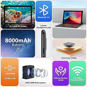 Планшет 10.1" MAXLEGEN L211 12+24/128Gb 8 ядер Android 14 8000 mAh Сірий synthetic.ua - Фото 1