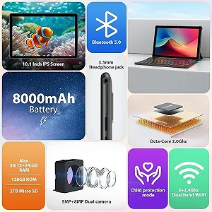 Планшет 10.1" MAXLEGEN L211 12+24/128Gb 8 ядер Android 14 8000 mAh Сірий synthetic.ua - Фото 1