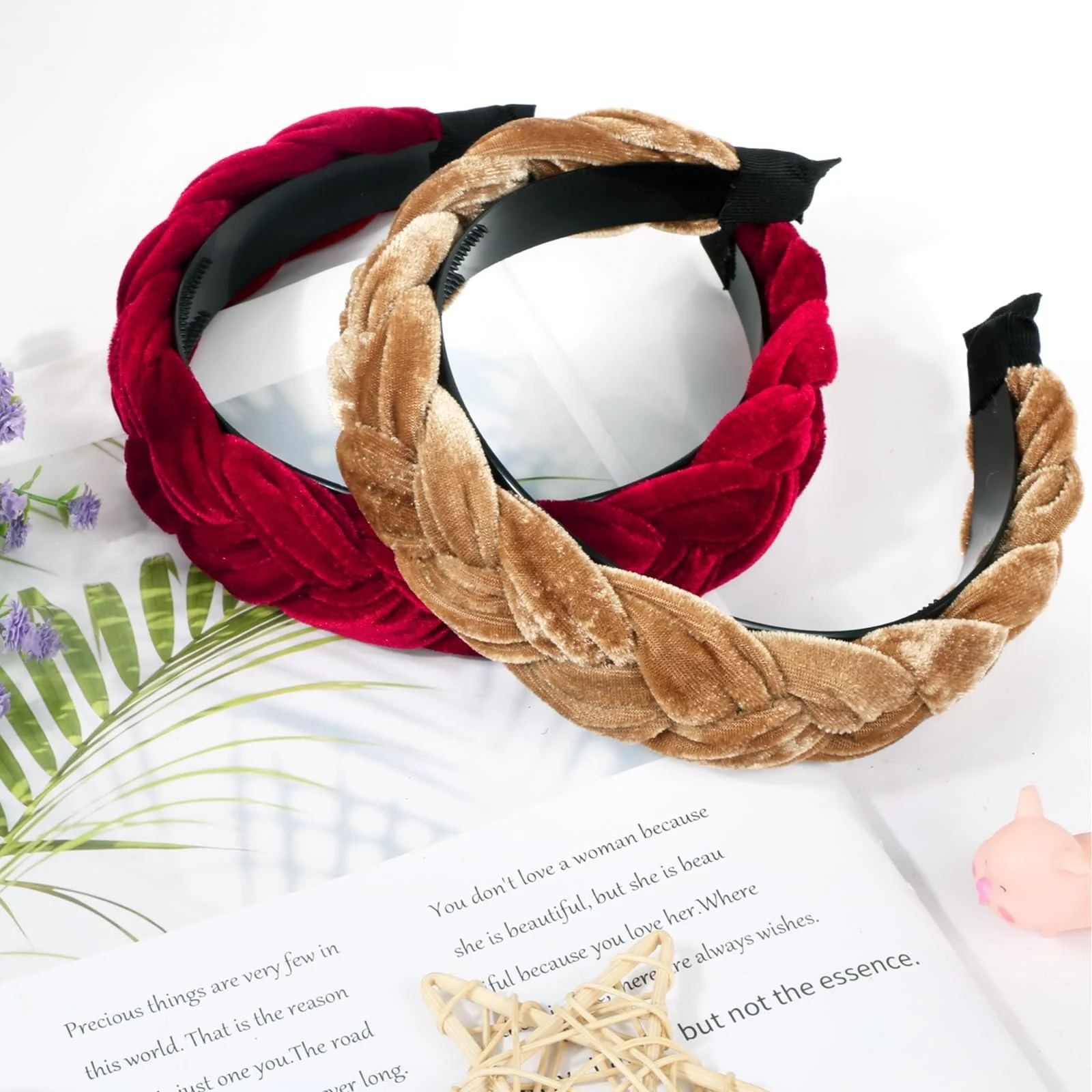 Обруч для волосся плетений Жіночий оксамитовий 4 шт, фото №3