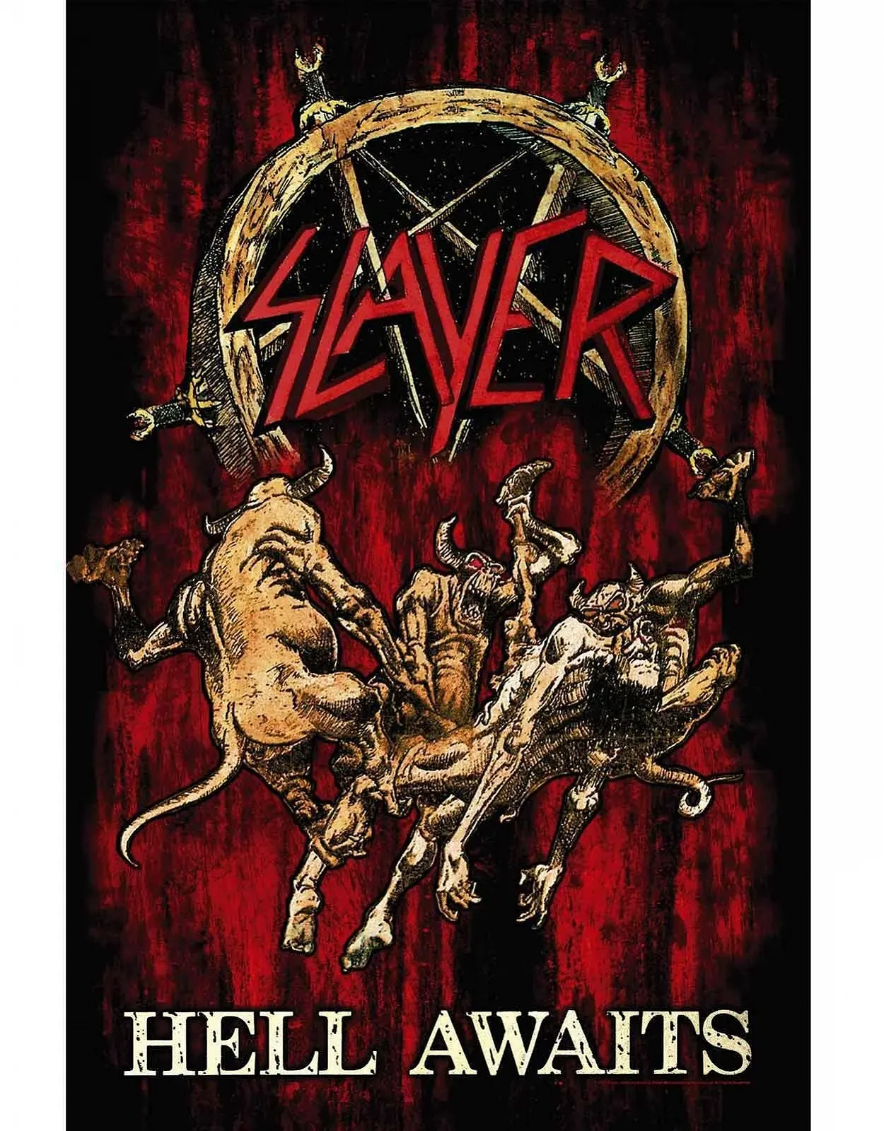 Текстильный постер Slayer Hell Awaits 70 см x 106 см, фото №1