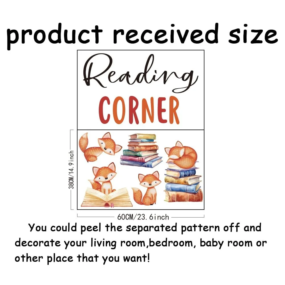 Наклейка на стіну SUPERDANT Reading Corners Foxes Books вінілова, фото №2