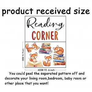 Наклейка на стіну SUPERDANT Reading Corners Foxes Books вінілова synthetic.ua - Фото 1