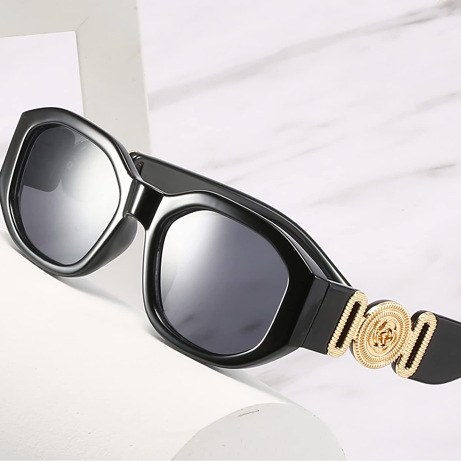 Модні прямокутні сонцезахисні окуляри OSAGAMA для жінок і чоловіків, вінтажні незвичайні, фото №3 Модні прямокутні сонцезахисні окуляри OSAGAMA для жінок і чоловіків, вінтажні незвичайні, фото №3