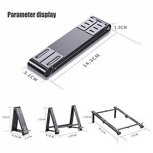Подставка для ноутбука из алюминиевого сплава, портативная складная подставка-охладитель для ноутбука synthetic.ua - Фото 1