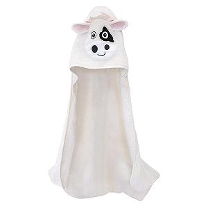Полотенце с капюшоном Minky Mooh из органического хлопка, 75 x 75 см, белый - Фото 1