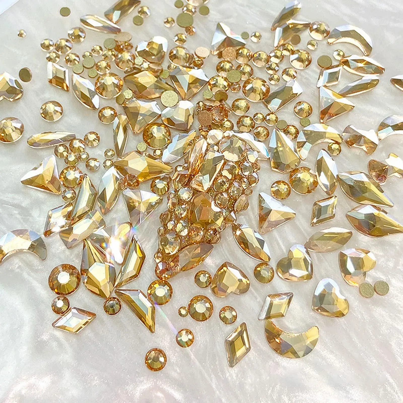 Прикраса для нігтів Міні Скло Симфонія Стрази для дівчат Жовтий, фото №6 Прикраса для нігтів Міні Скло Симфонія Стрази для дівчат Жовтий, фото №6