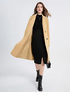 Женское шерстяное пальто Vanchenl Двубортное Средней Длины synthetic.ua - Фото 1