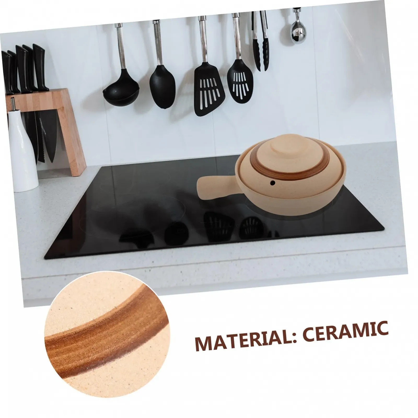 Ківш керамічний З кришкою Жаростійкий для супів та тушкування, фото №6