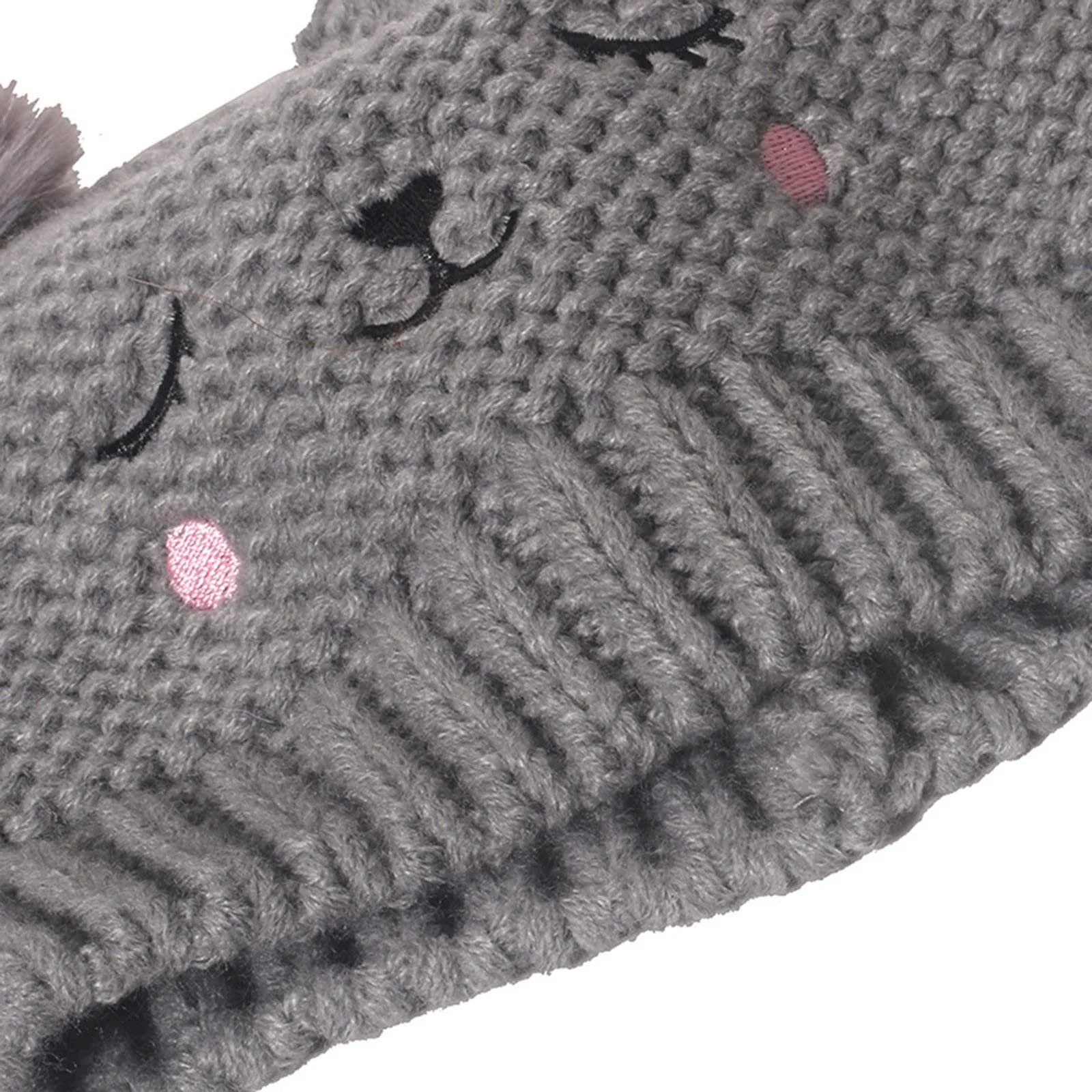 Детская шапка-бини Теплая шапка и шарф Унисекс Теплый вязаный набор шапка и шарф Ушные клапаны и шнуровка Детская шапка-бини для малышей, фото №2