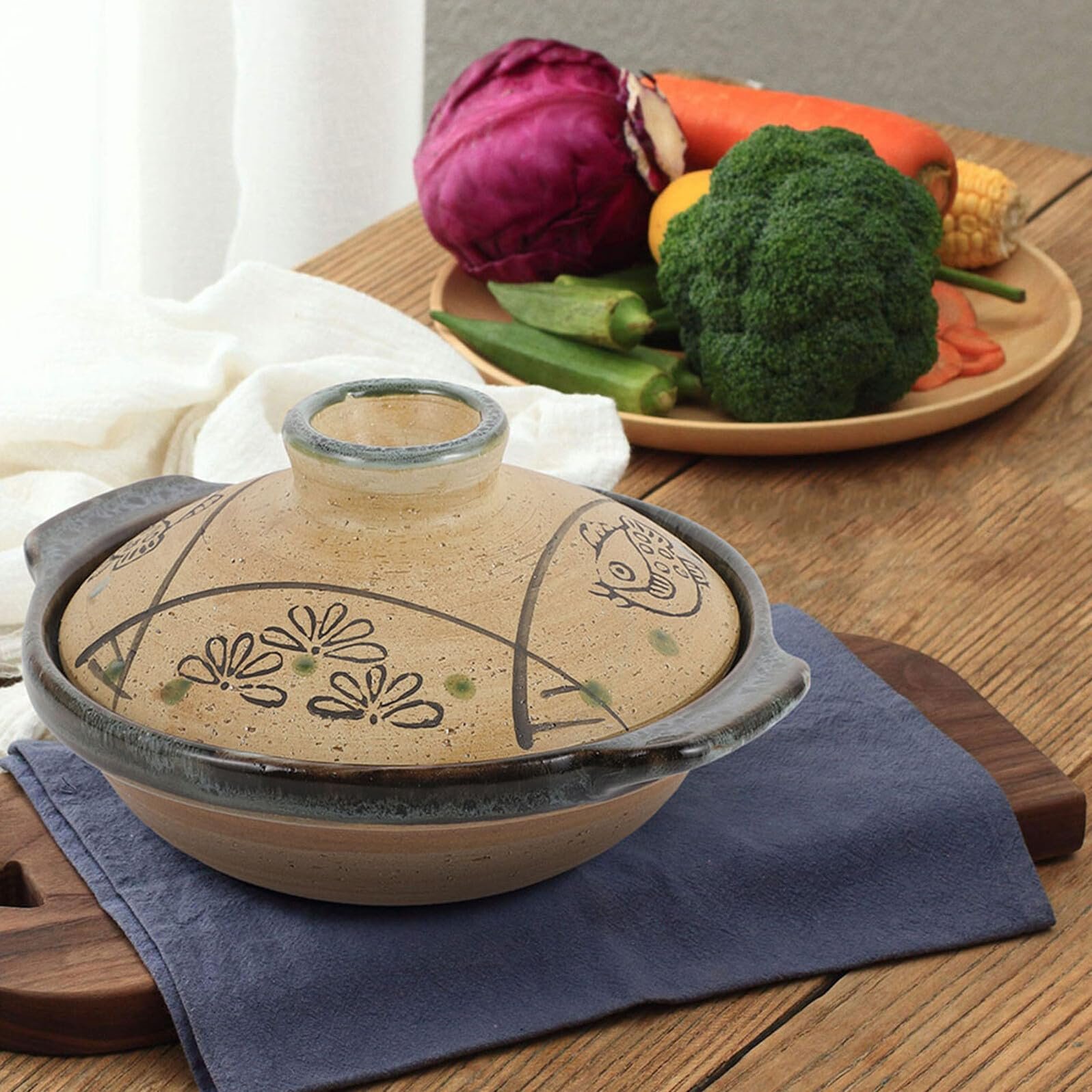 Горщик для запікання керамічний японський для рису та бібімбап з товстою ручкою, фото №4 Горщик для запікання керамічний японський для рису та бібімбап з товстою ручкою, фото №4