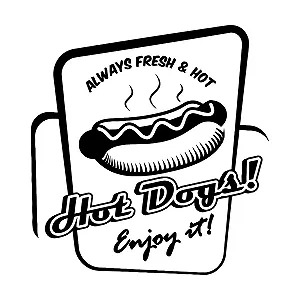 Наклейка на стіну Хот-дог Фаст-фуд для кафе вінілова самоклейна L 57 x 59 см Чорна - Фото 1