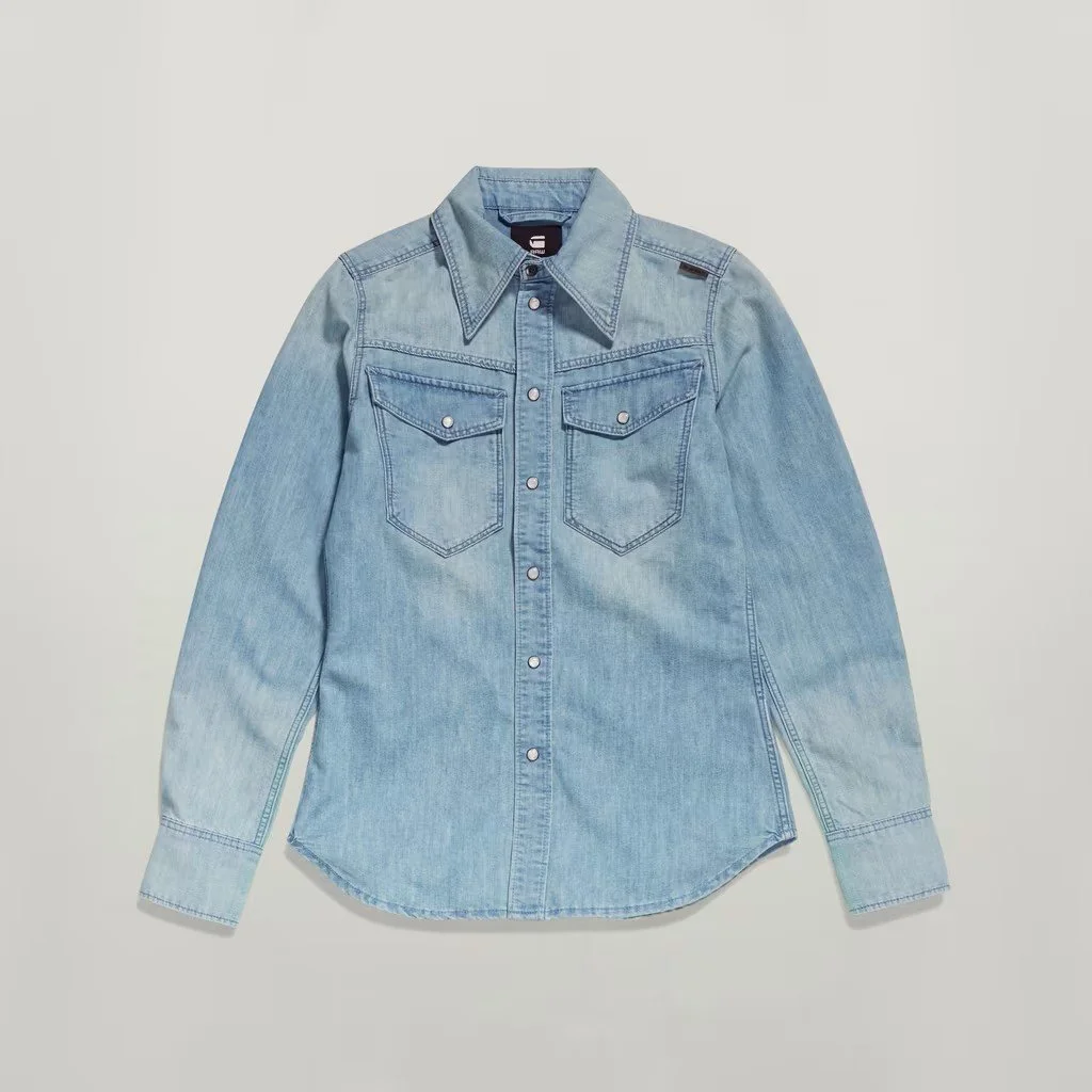 Жіноча сорочка G-Star - 70's Slim Denim Shirt Світло-синя - S, фото №4 Жіноча сорочка G-Star - 70's Slim Denim Shirt Світло-синя - S, фото №4