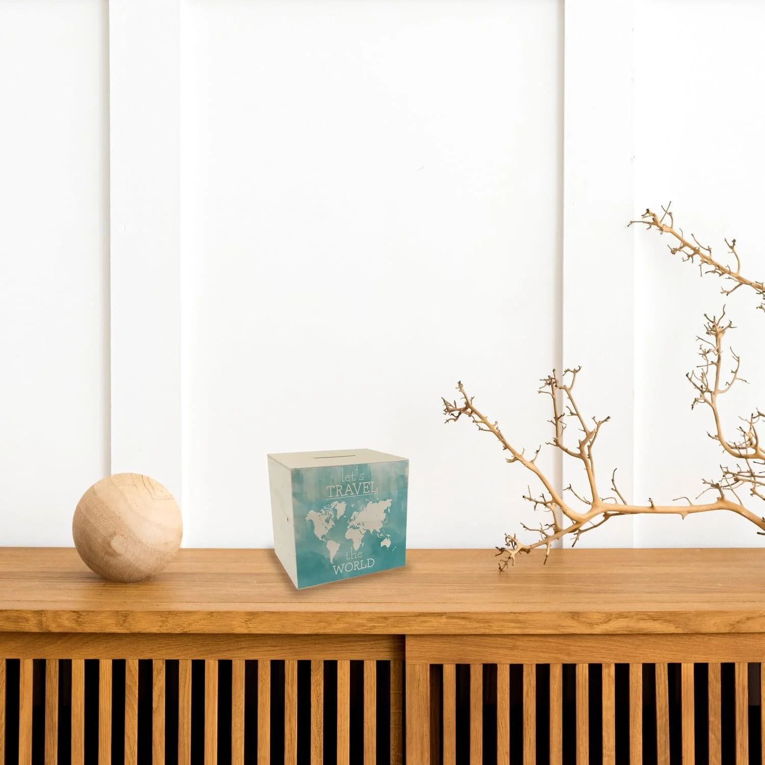 Скарбничка дерев'яна Wooden Money Box World Map Let's Travel The World, фото №4